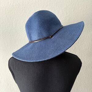 PETER GRIMM Women's Sun Hat Sz OS Blue Summer Nautical Cruise Ship Cabana Beachy